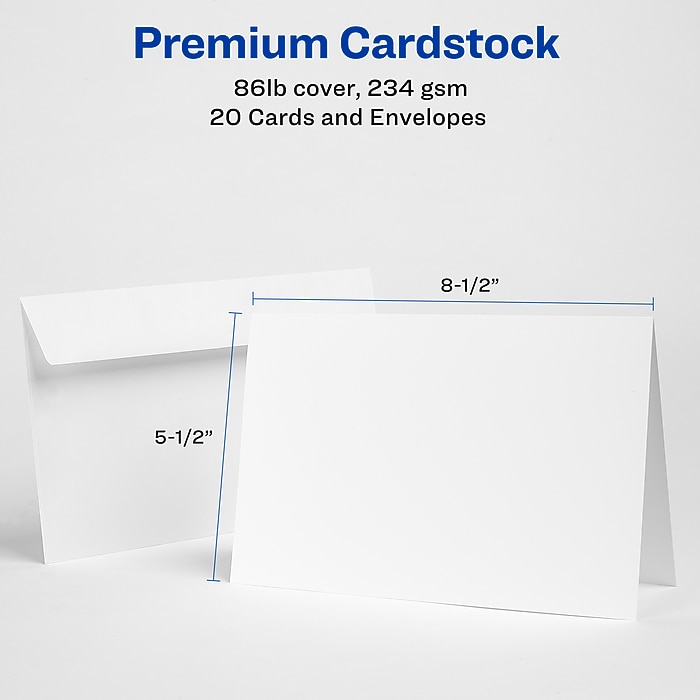 Avery Half-Fold Greeting Cards with Envelopes, 5.5
