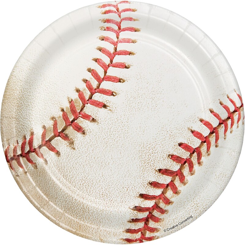 Creative Converting Baseball Paper Plates, 24/Pack (DTC417963PLT) image 1