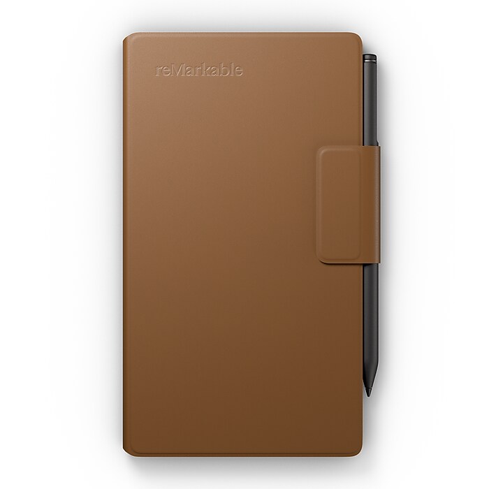 RM Paper Pro Cover – Custodia In Pelle PU Per Tablet 11.8'' 2024, Design A Libro, Leggera E Impermeabile, Con Chiusura Magnetica (Marrone)