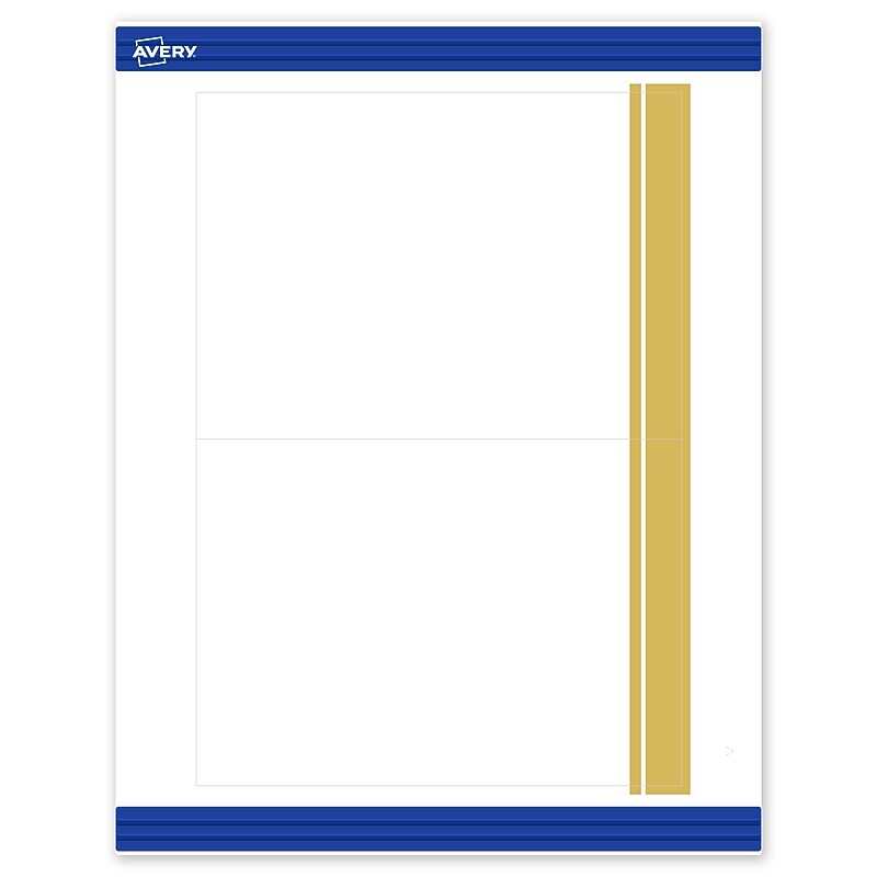 Avery Gold Double-Dipped Edge Matte Blank Card, White, 20/Pack (S00-DKK) image 1