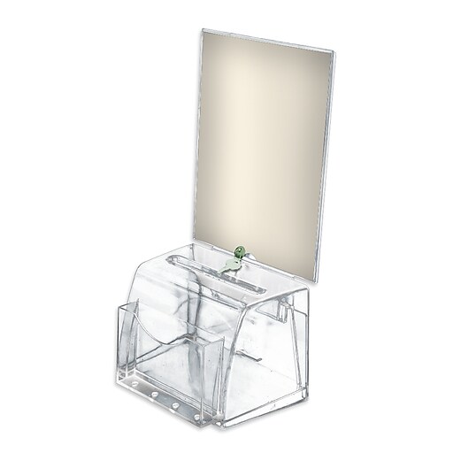 Azar Displays Molded Suggestion Box with Pocket Lock and Key, M Staples