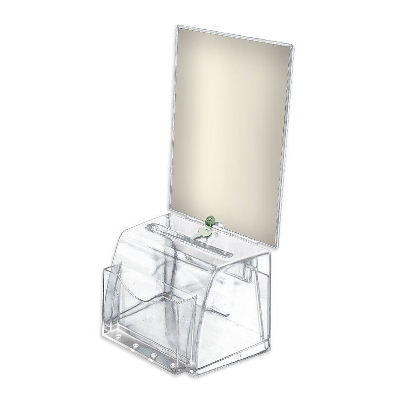Azar Displays Molded Suggestion Box with Pocket Lock and Key, M image 1