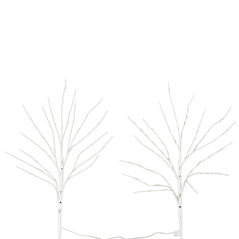 Nearly Natural 24-in Pre-Lit Artificial White Birch Branches with 80 Warm White LED Lights - Set of 2 (T4778-S2) image 1