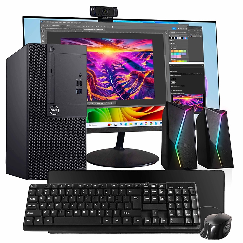 Dell Optiplex Tower Refurbished Desktop Computer with 24" Monitor, Intel Core i5-8500, 16GB RAM, 1TB SSD, Windows 11 Pro image 1