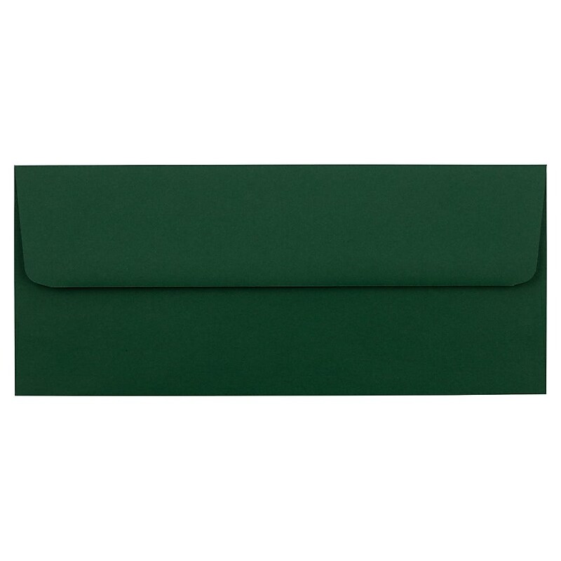 JAM Paper #10 Business Envelope, 4 1/8" x 9 1/2", Dark Green, 50/Pack (21514959I) image 1