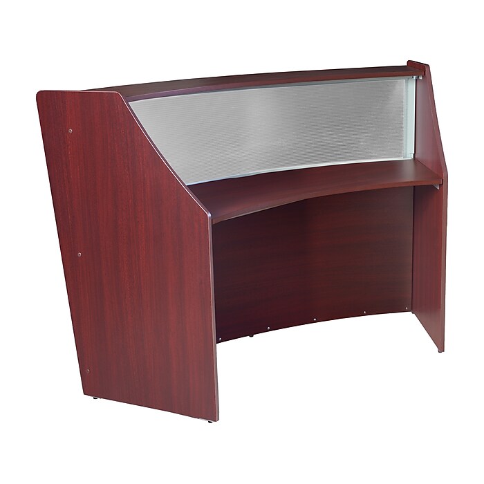 Regency Marque 72 W Curved Reception Desk Workstation Mahogany 77310MH Staples