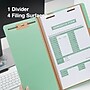 Staples 60% Recycled Pressboard Classification Folder, 1-Divider, 1.75" Expansion, Legal Size, Light Green, 20/Box~#|#~7B376A77-1C4B-477A-89D72459F158E030_sc7