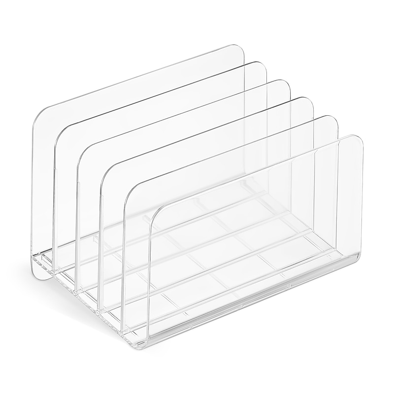 TRU RED™ 5-Compartment Plastic Desk Organizer, Clear (TR62285) image 1
