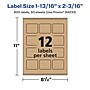 Avery Laser/Inkjet Rectangle Multipurpose Labels, 1-13/16" x 2-3/16", Kraft Brown, 600 Labels/Box ( 94233)~#|#~7B3C9896-4DE9-4DB5-8664A4282C2BB32F_sc7