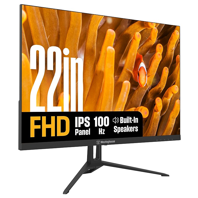 Westinghouse 22" FHD 100Hz LED Adaptive-Sync Monitor, HDR, Built-In Speakers, Black (WH22FA9600) image 1
