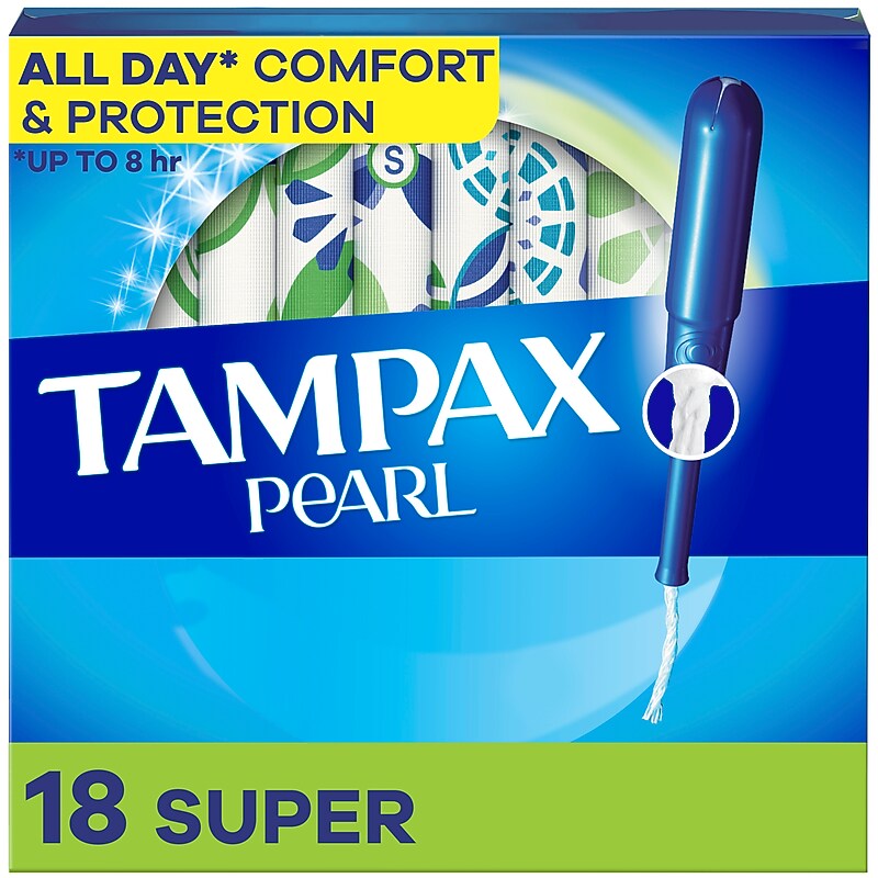 Tampax Pearl Super Absorbency Tampons, 18/Box (00073010002289) image 1