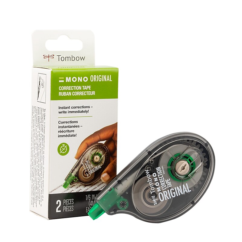 Tombow MONO Original Correction Tape, White, 2/Pack (68627) image 1
