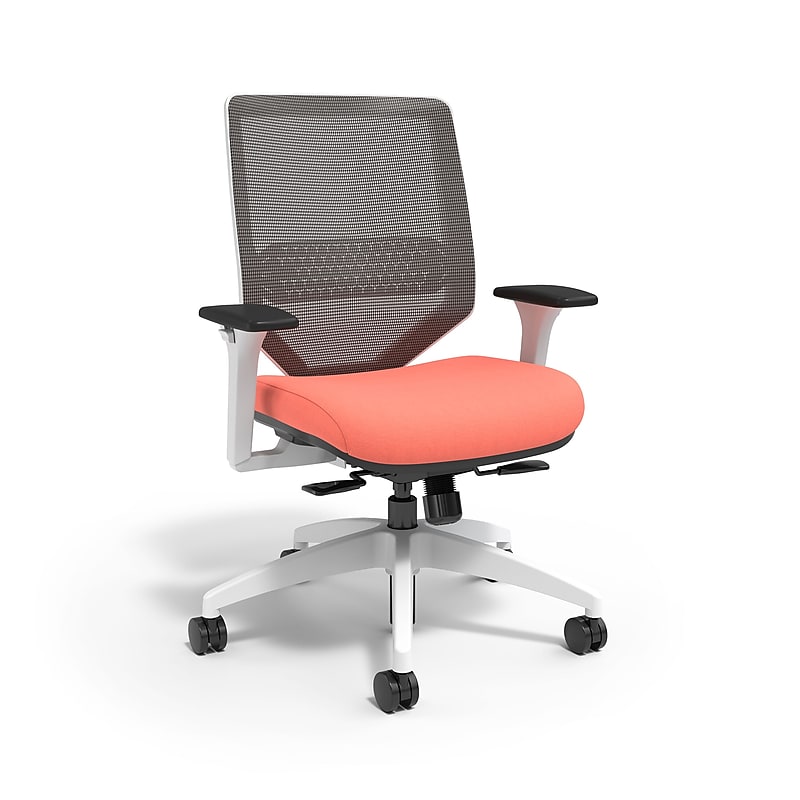 Union & Scale™ Lewis Ergonomic Mesh Swivel Computer and Desk Chair, Salmon (UN55654-CC) image 1