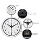Infinity Instruments Round Retro Wall Clock, Aluminum, 9.5" (10940-WHITE)~#|#~7B56374D-2730-4445-9C006410FC0BCAF3_sc7