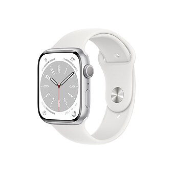 Apple Watch Series 8 (GPS) Bluetooth Smart, White/Silver, 2" (MP6Q3LL/A)