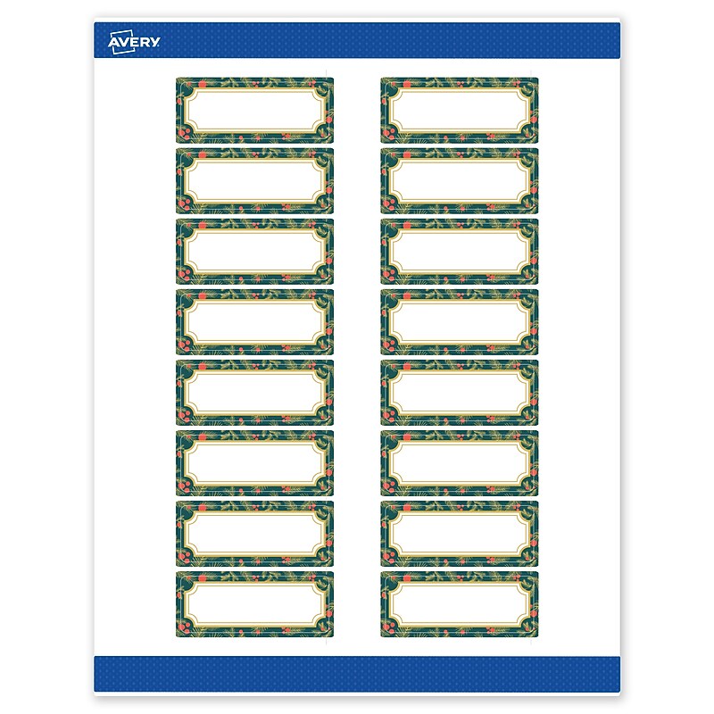 Avery Rectangle Multipurpose Labels, 1" x 2-5/8", White, 160/Pack (19479370492) image 1