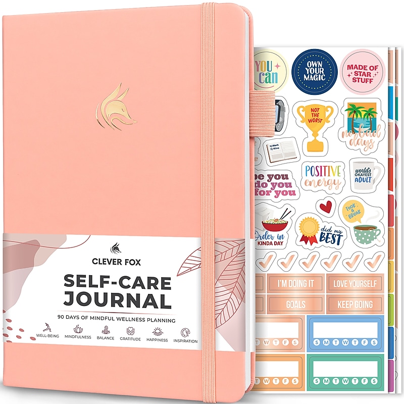 Clever Fox Self-Care Hardcover Self Help Guided Journal, Light Pink (OG-A9GL-3V1E) image 1