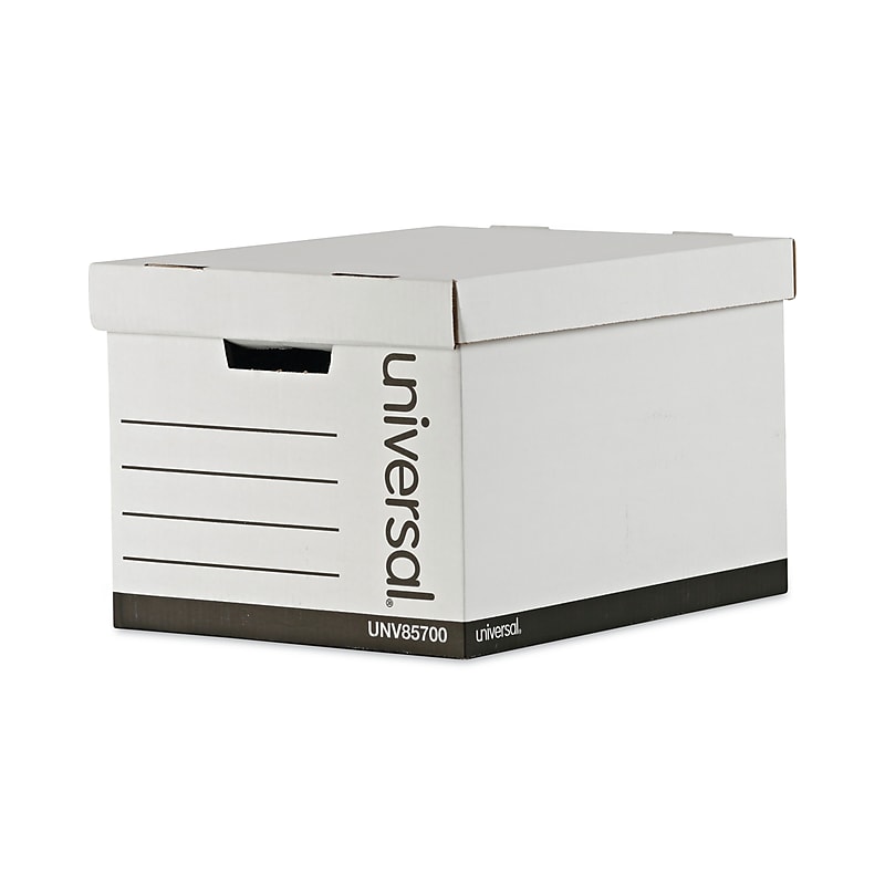 Universal File Box, Letter/Legal Size, White, 12/Carton (UNV85700) image 1