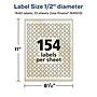 Avery Laser/Inkjet Round Multipurpose Labels, 0.5" Dia., Ivory, 1,540 Labels/Pack (94503)~#|#~7B5F6D7B-93C6-4258-9AC2BA9166A521DB_sc7