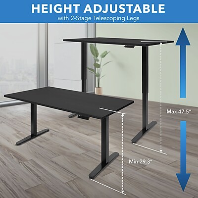 Mount-It! 55"W Electric Rectangular Adjustable Standing Desk - Thumbnail 4