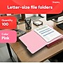 Staples Reinforced File Folders, 1/3-Cut Tab, Letter Size, Pink, 100/Box (508952)~#|#~7B6C8ED6-3283-4EB7-90A19AEB0771EC50_sc7