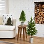Nearly Natural Artificial Real Touch Down Swept Norfolk Island Pine in Christmas Tin Metal Planter, 20" (T5389)~#|#~7B7D24B8-21EE-4EBE-897A79E2A6596CA0_sc7