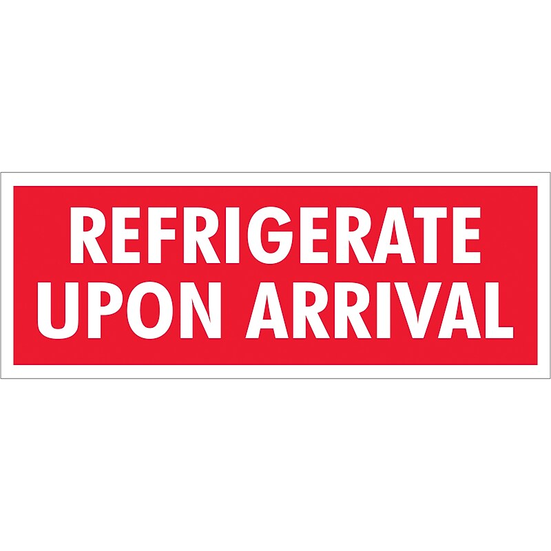 Tape Logic "Refrigerate Upon Arrival" Labels, 4" x 1-1/2", Red/White, 500/Roll (SCL237) image 1