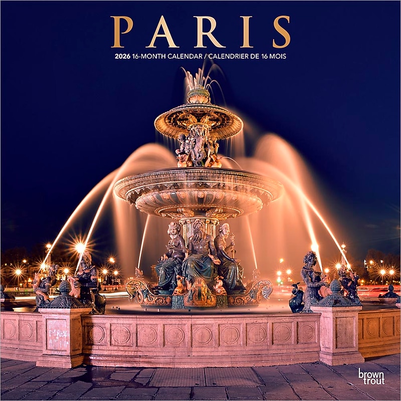 2026 BrownTrout Paris 12" x 12" Monthly Wall Calendar (9798330705085) image 1