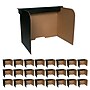 Flipside Foldable Cardboard Freestanding Privacy Panel w/Pass-through Window, 18"H x 54"W, Black, 24/Pack (61855)~#|#~7B8B0FA2-5749-4781-899275B5786868DB_sc7