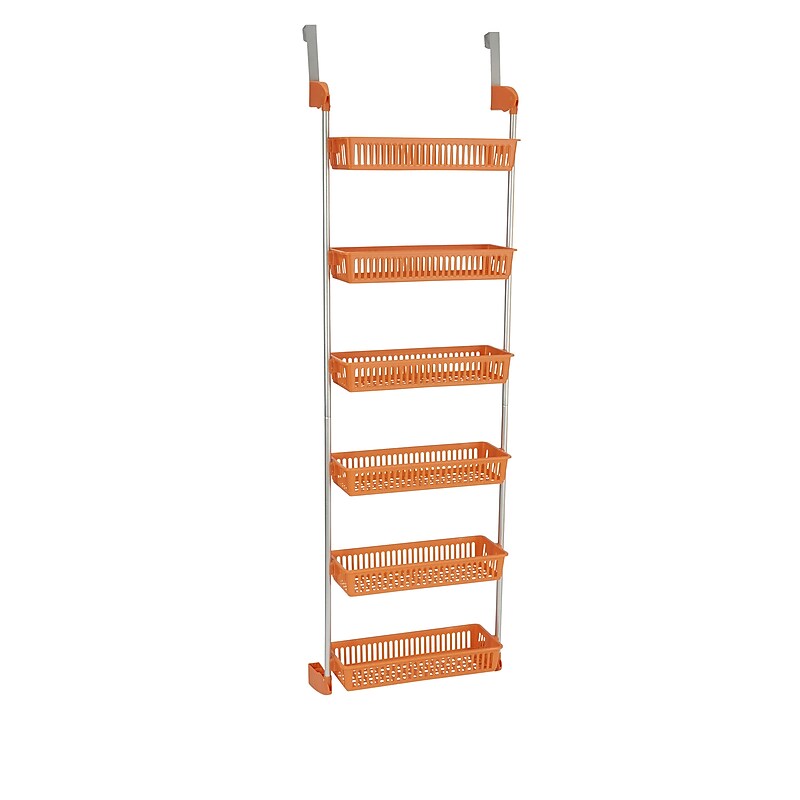 Household Essentials OTD 6-Shelf Hanging Storage Rack, 57" x 19.25" x 6.25", Orange (2152-1) image 1