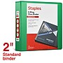 Staples 2" 3-Ring View Binder, D-Ring, Green (ST55433)~#|#~7B940333-8432-4309-9281BD7176FCB67D_sc7
