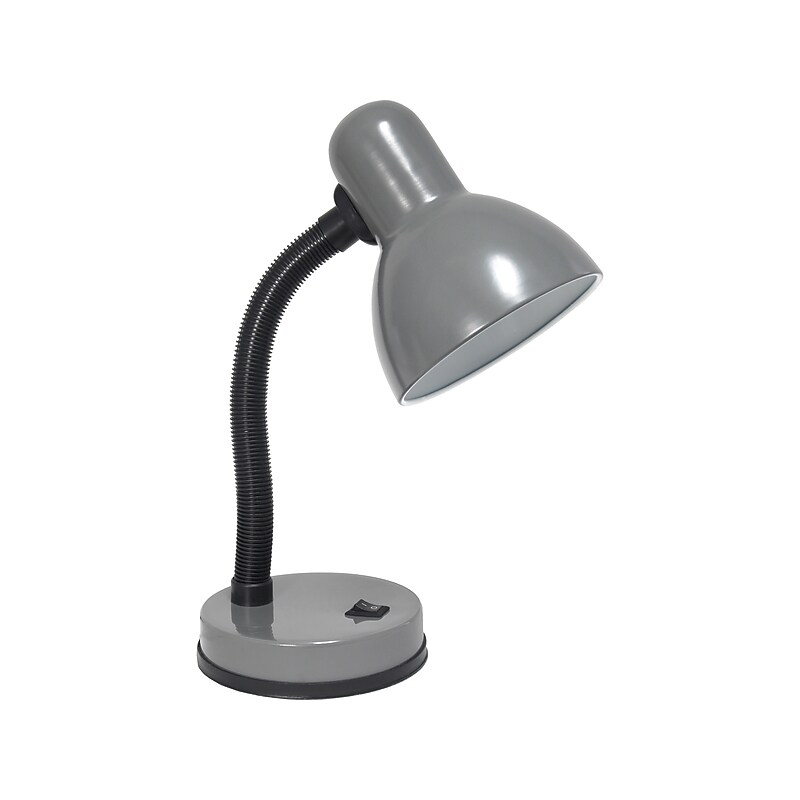 Creekwood Home Essentix Incandescent Desk Lamp, 14.25", Gray Glossy (CWD-1000-GY) image 1