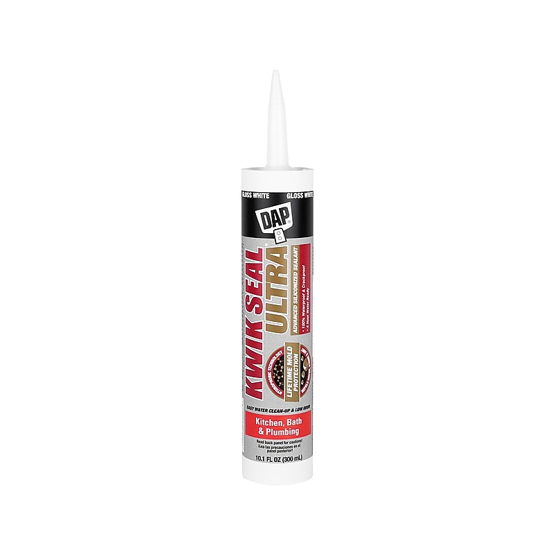 Dap KWIK SEAL ULTRA Advanced Siliconized Sealant, 10.1 Fl. Oz., Gloss White, 12/Pack (7079818897) image 1