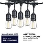 Bulbrite 48-foot String Light Kit with Clear Shatter Resistant Vintage Style S14 LED Light Bulbs (812483)~#|#~7BA034BC-827D-4430-80922E617470E909_sc7