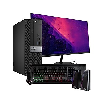 Dell OptiPlex 7050 Refurbished Desktop Computer with 24" Monitor, Intel Core i5-6500, 16GB Memory, 500GB SSD & 1TB HDD