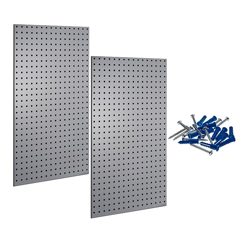 Triton Products LocBoard 24" x 42" x 9/16" Steel Square Hole Pegboards, 2/Set (LB2-G) image 1