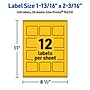 Avery Rectangle Laser/Inkjet Multipurpose Labels, 1-13/16" x 2-3/16", Bright Yellow (240/Pack)~#|#~7BAC098E-271A-47A6-94E99CF3AEF8C92F_sc7