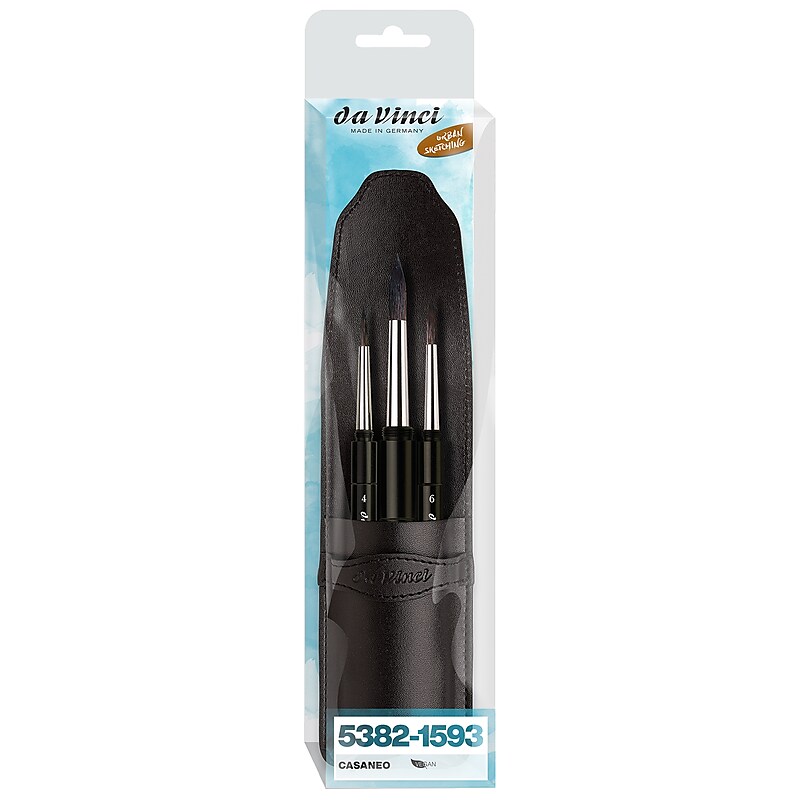 da Vinci CASANEO Watercolor Extra Soft Synthetic Bristle, Travel Pocket Brush, 3/Pack (DVXVA538215930) image 1