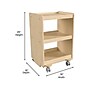 Flash Furniture Bright Beginnings Mobile 3-Tier Storage Cart, 25"H x 16"W x 16"D, Natural Birch Plywood (MK-KE24084-GG)~#|#~7BBEA094-A05C-4C9E-A0659AE0C320A24B_sc7