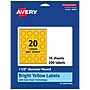 Avery Laser/Inkjet Round Multipurpose Labels, 1.5" Dia., Bright Yellow, 200/Pack (94506)~#|#~7BC08794-09E3-427A-897D989A731C7F41_sc7