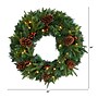 Nearly Natural 24-in Mixed Pine Artificial Christmas Wreath with 35 Clear LED Lights and Berries (W1117)~#|#~7BC21464-57CC-49B9-89E6D3D759DD1FD8_sc7