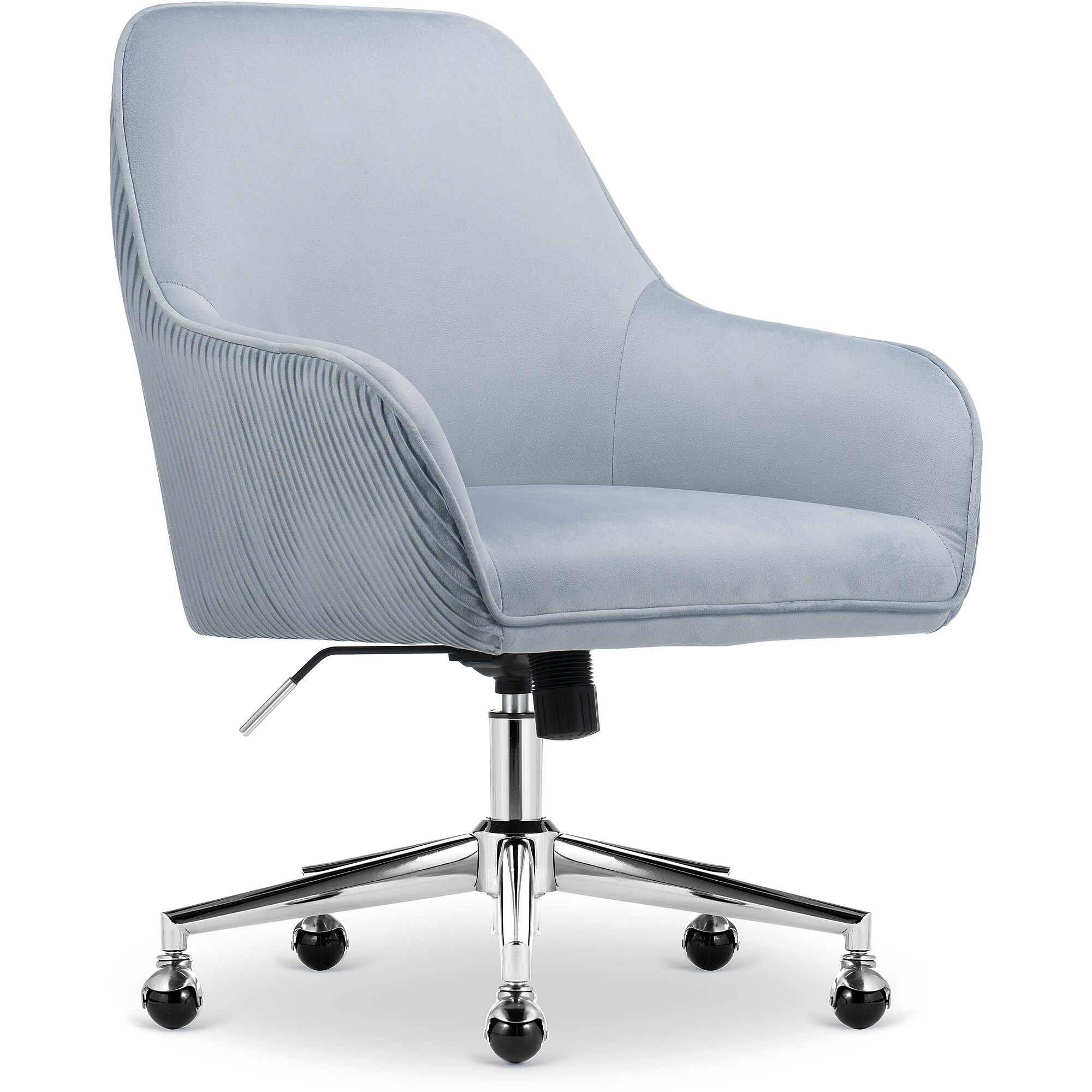 Serta Chloe Ergonomic Velvet Swivel Computer and Desk Chair, Ash Blue (CCHR10012C) Simolary simolary.com