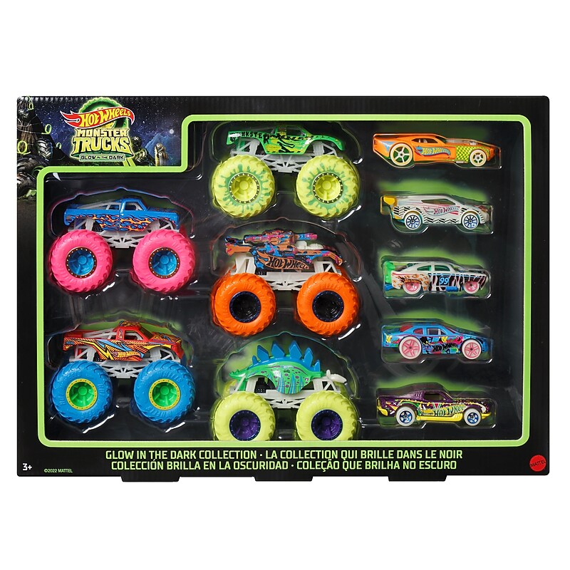 Hot Wheels Monster Trucks Glow in the Dark Collection, Assorted Colors (HCB57) image 1