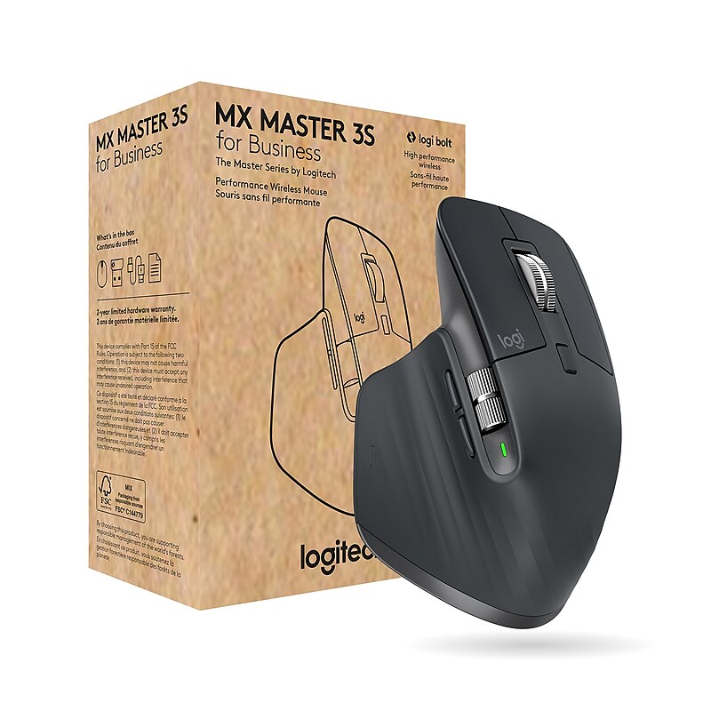 Logitech MX Master 3S for Business Wireless Ergonomic Laser Mouse, Graphite (910-006581) image 1