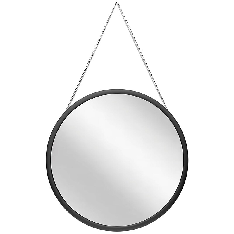 Infinity Instruments Franc II Black Plastic Framed Wall Mirror, 22" (20209BK) image 1