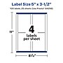 Avery Laser/Inkjet Rectangle Multipurpose Labels, 5" x 3.5", White, 100 Labels/Pack (94256)~#|#~7BD6BAE9-AB8E-4B9E-B868096DF76D69B7_sc7