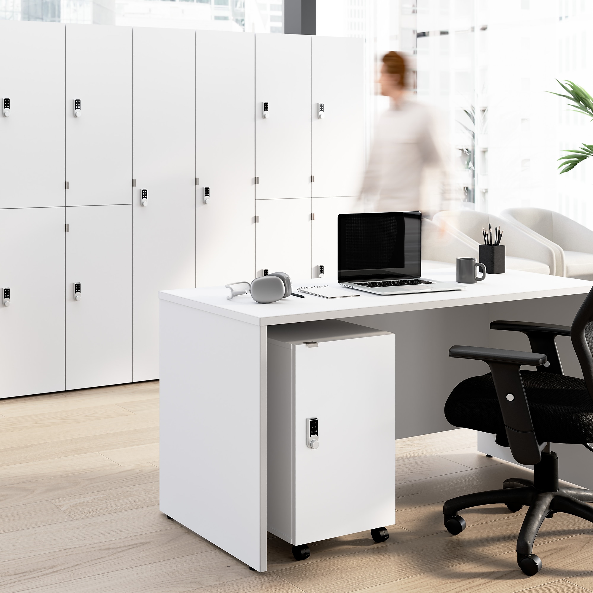 Bush Business Furniture Assure 26″H Storage Cabinet, White (AUS116WHSU) Sansujyuku sansujyuku.com