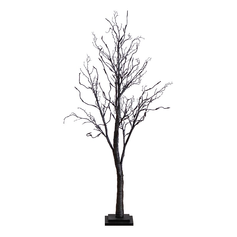 Nearly Natural 4' Pre-Lit Halloween Deluxe Black Twig Artificial Fall Tree with 81 Orange and Purple LED Lights (T4757) image 1