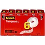 Scotch® Transparent Tape, Crystal Clear Clarity Finish, Glossy, 3/4" x 36 yds., 1" Core, 6 Rolls (600-6PK)~#|#~sp22896646_sc7