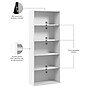 Bush Business Furniture Hustle Tall 5 Shelf Bookcase, White (HUB230WH)~#|#~7BDFB2D3-9C86-4778-8CC76E75C0D4438B_sc7